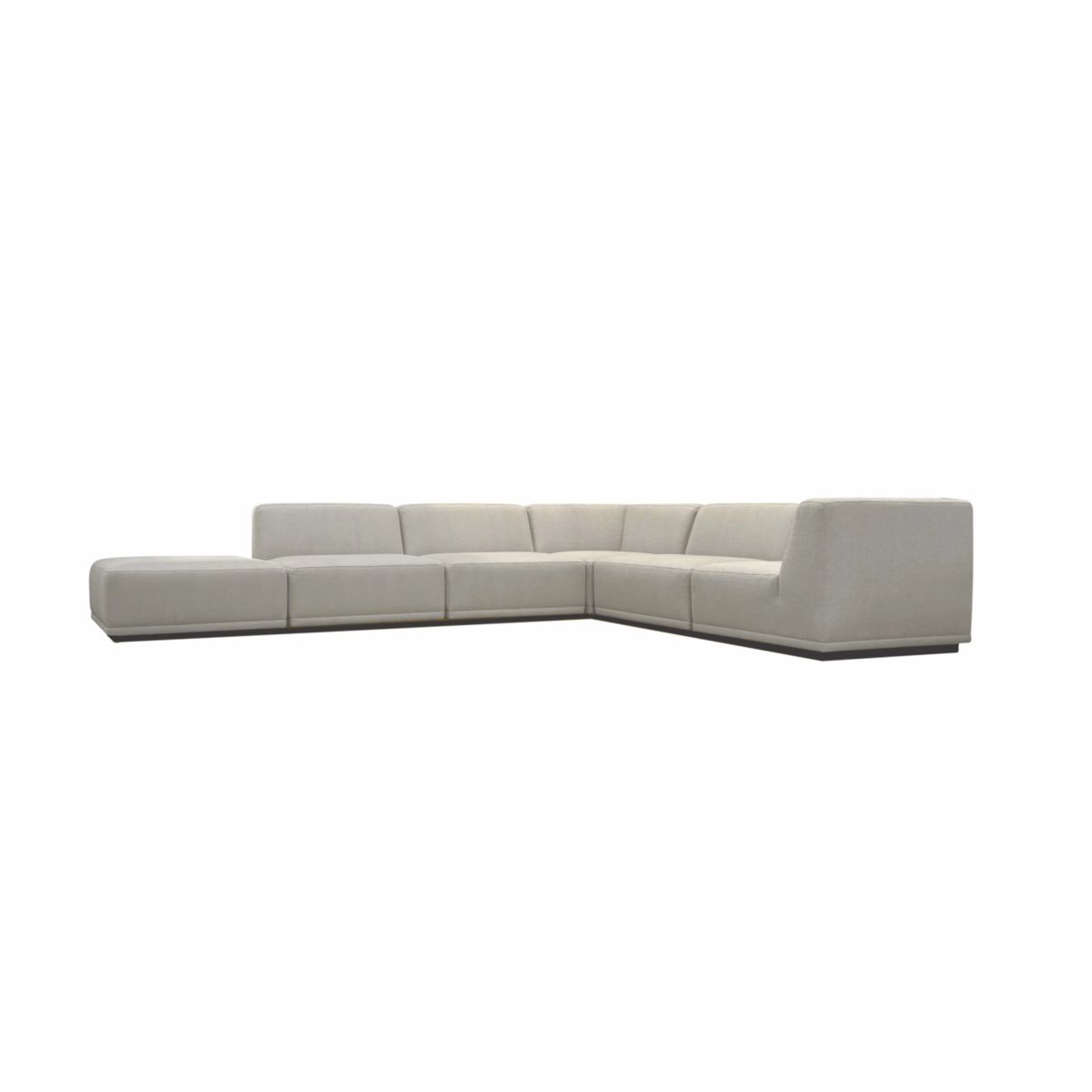 New York | Hjørnesofa med open-end |seks moduler, Teddy/bouclé beige stof