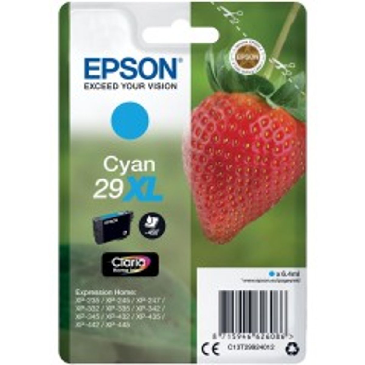 Epson 29XL Cyan 450 sider Blæk C13T29924012