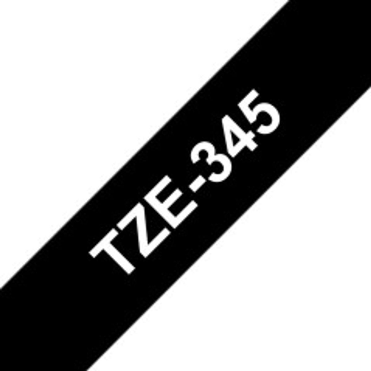 Brother TZE345 18MM WHITE ON BLACK