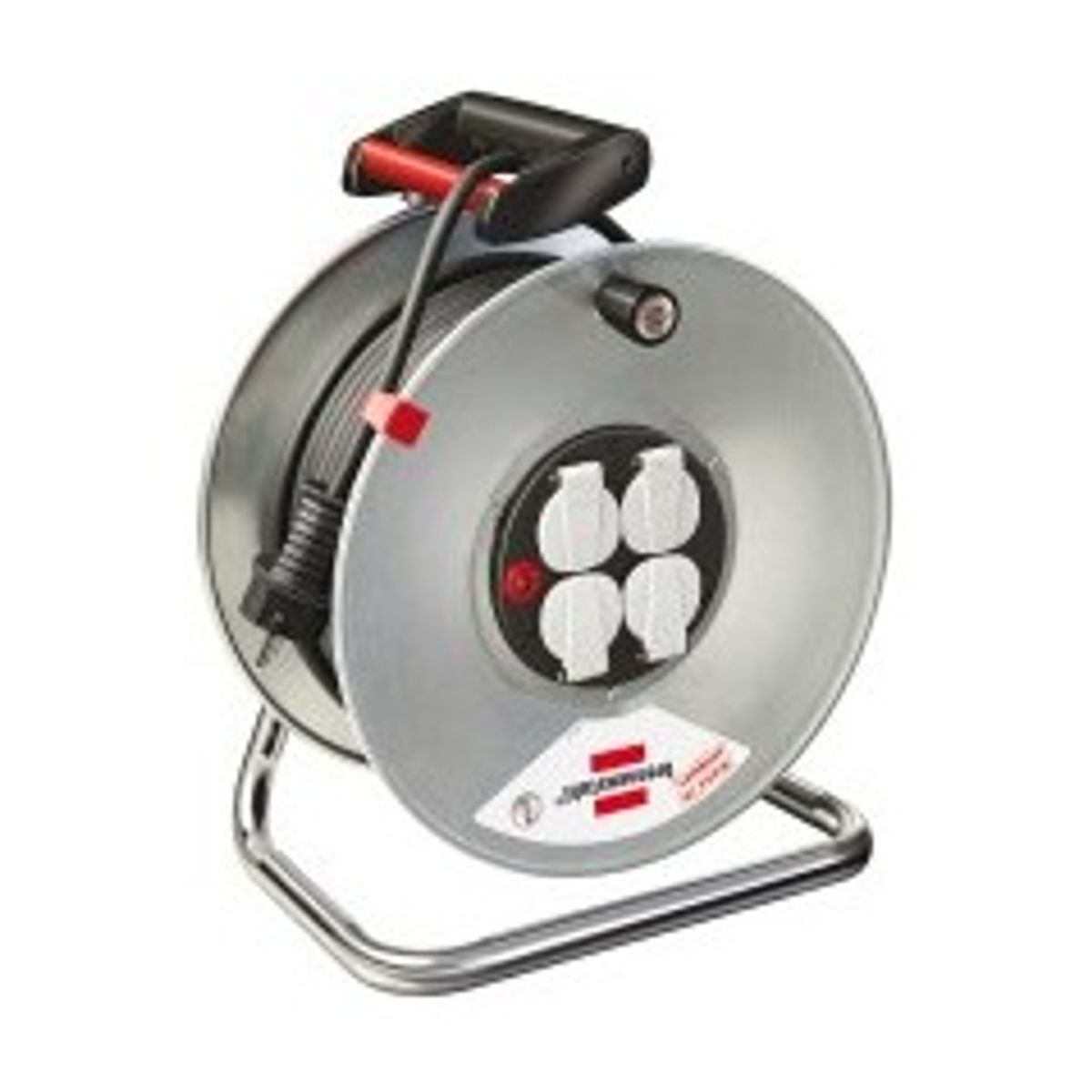 brennenstuhl Garant S 4 Export cable reel 50m H05VV-F 3G1,5 Forlængelsesspole 4-stik Sort Sølv 50m