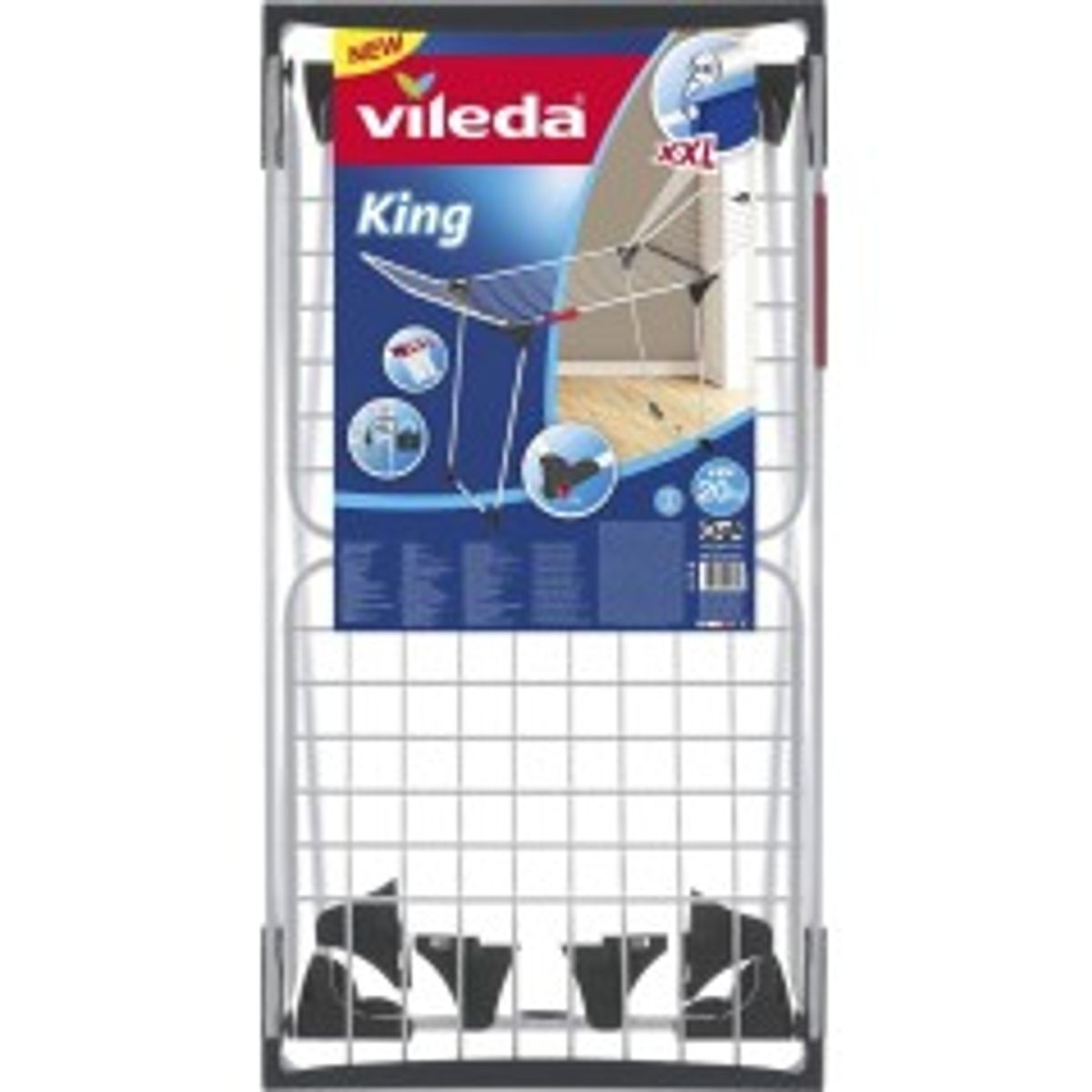 Vileda King Tørrestativ 20 m Hvid