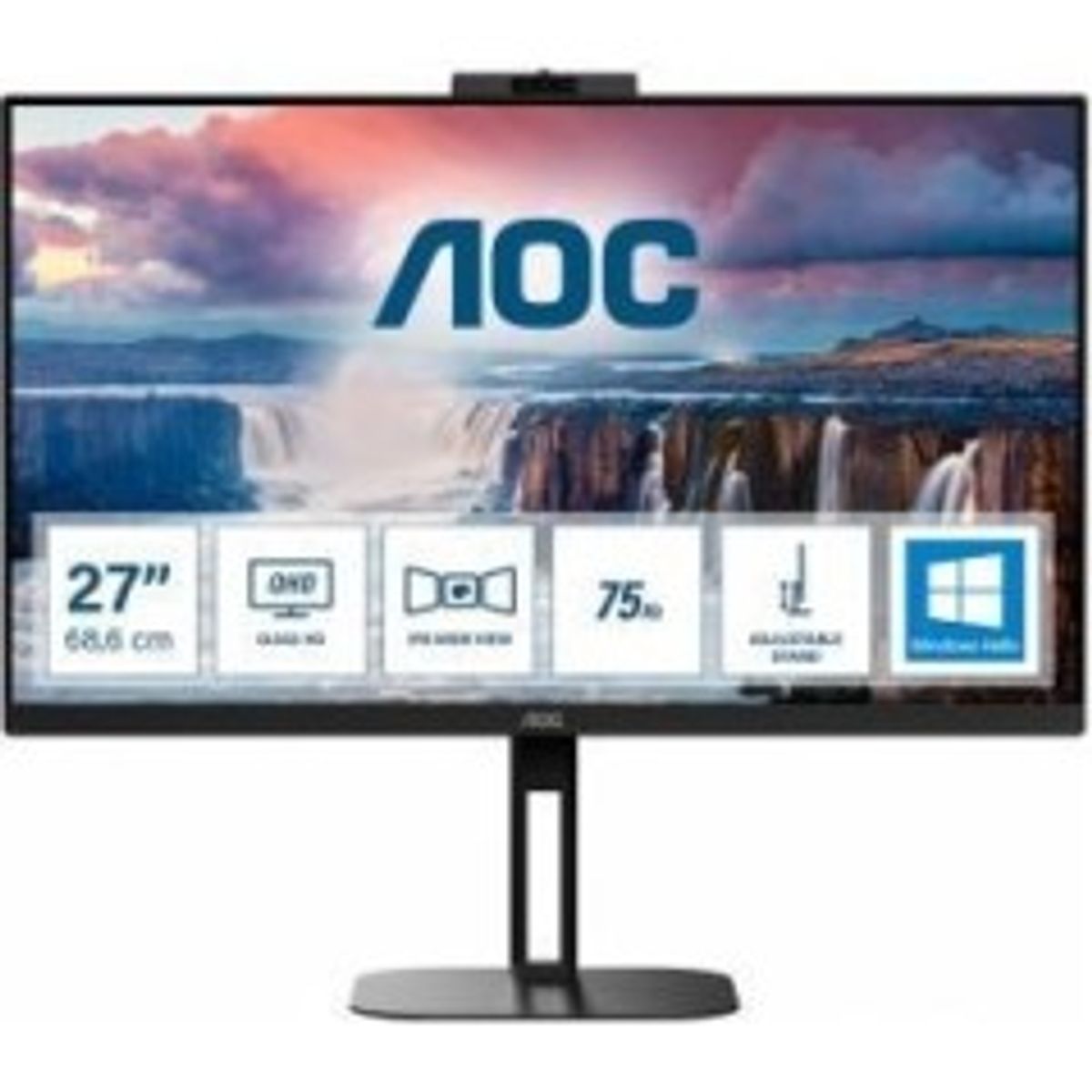 AOC Value-line Q27V5CW/BK 27 2560 x 1440 (2K) HDMI DisplayPort USB-C 75Hz Dockingskærm