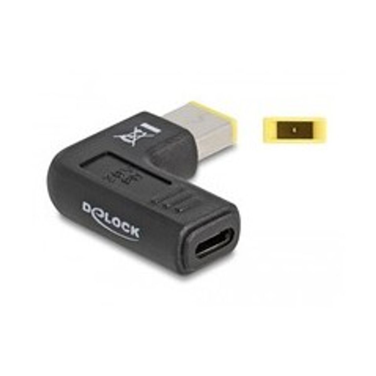 DeLOCK 24 pin USB-C (female) - Strøm DC jackstik 11 mm (ID 4,5 mm) (male) Sort Strømforsyningsadapter