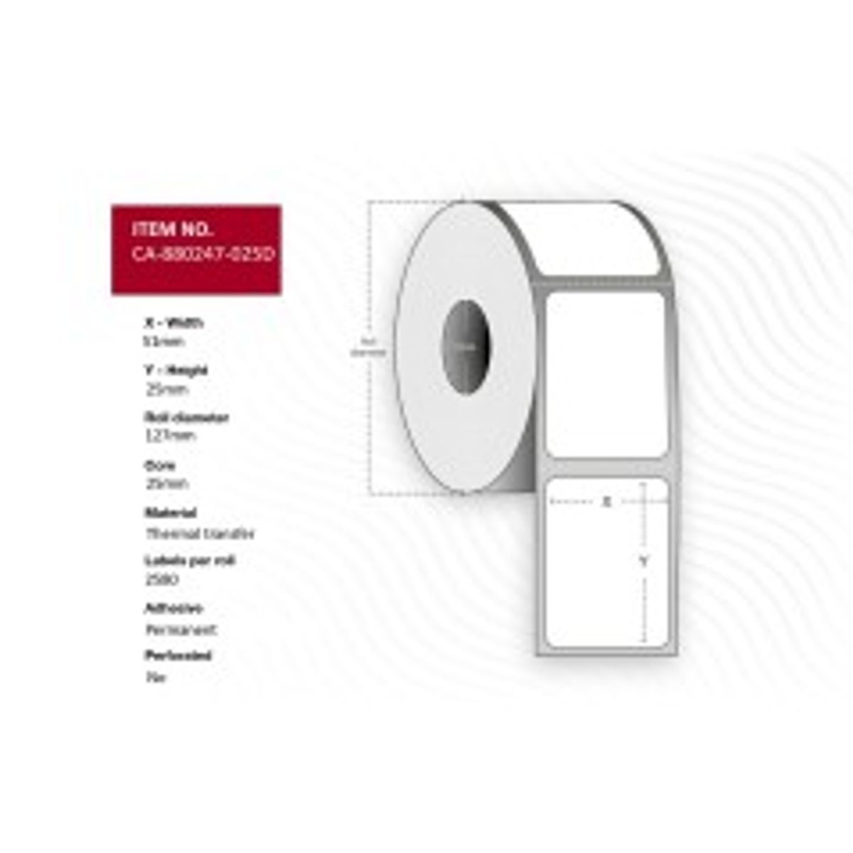 Capture Label 51 x 25mm, Core 25mm,