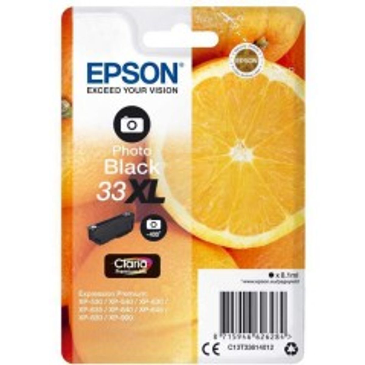 Epson 33XL Foto-sort 400 sider Blæk C13T33614012