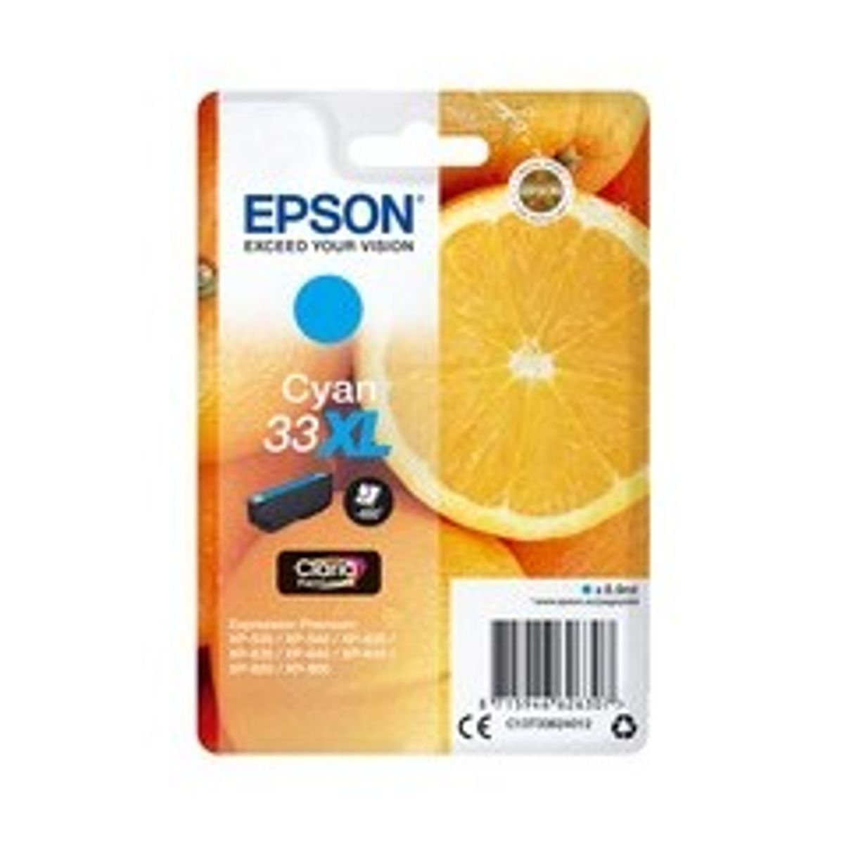 Epson 33XL Cyan 650 sider Blæk C13T33624012