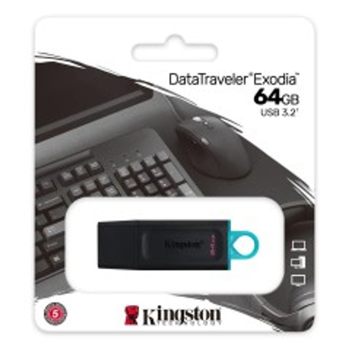 Kingston DataTraveler Exodia 64GB USB 3.2 Gen 1 Sort Blå