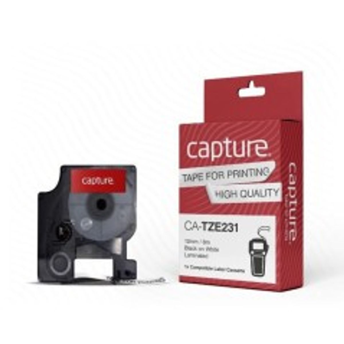 Capture 12mm x 3.0m White on Red