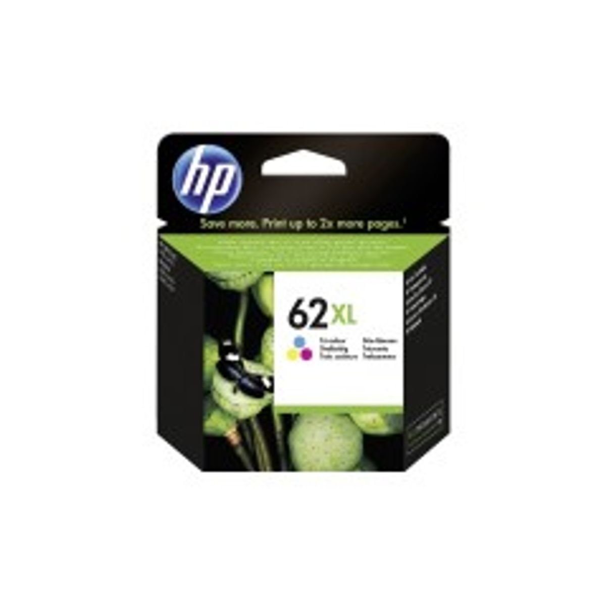 HP 62XL Farve (cyan, magenta, gul) 415 sider Blæk C2P07AE