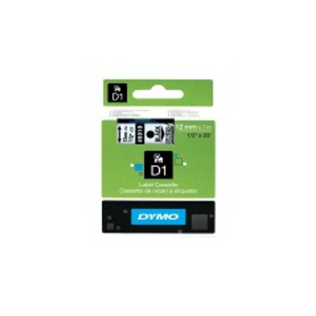 DYMO D1 Mærkattape (1,2 cm x 7 m) 1kassette(r) S0720500