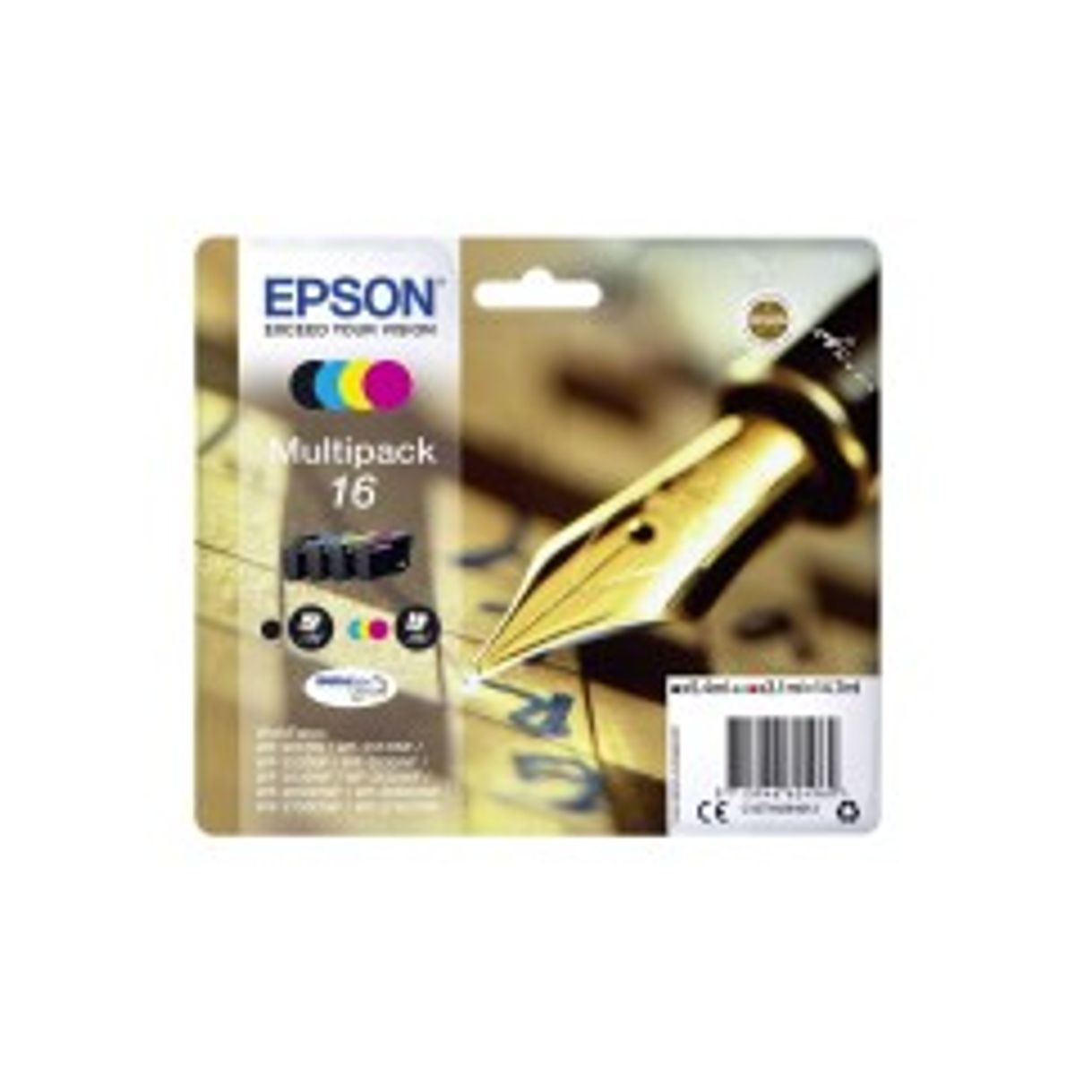 Epson 16 Multipack Sort Gul Cyan Magenta Blæk C13T16264012