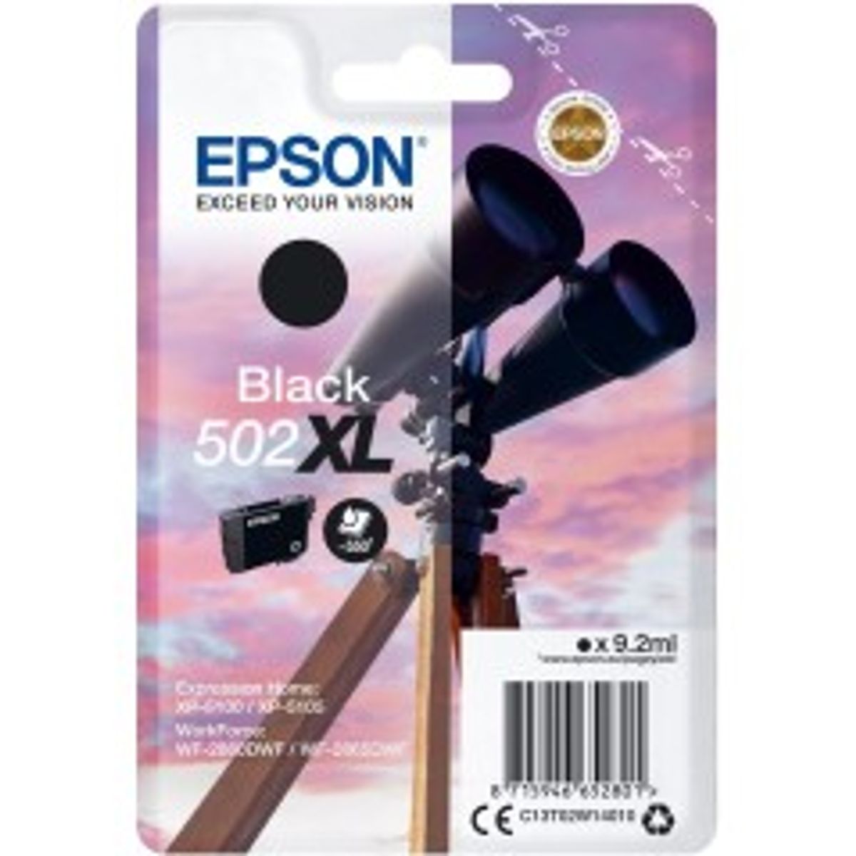 Epson 502XL Sort 550 sider Blæk C13T02W14010