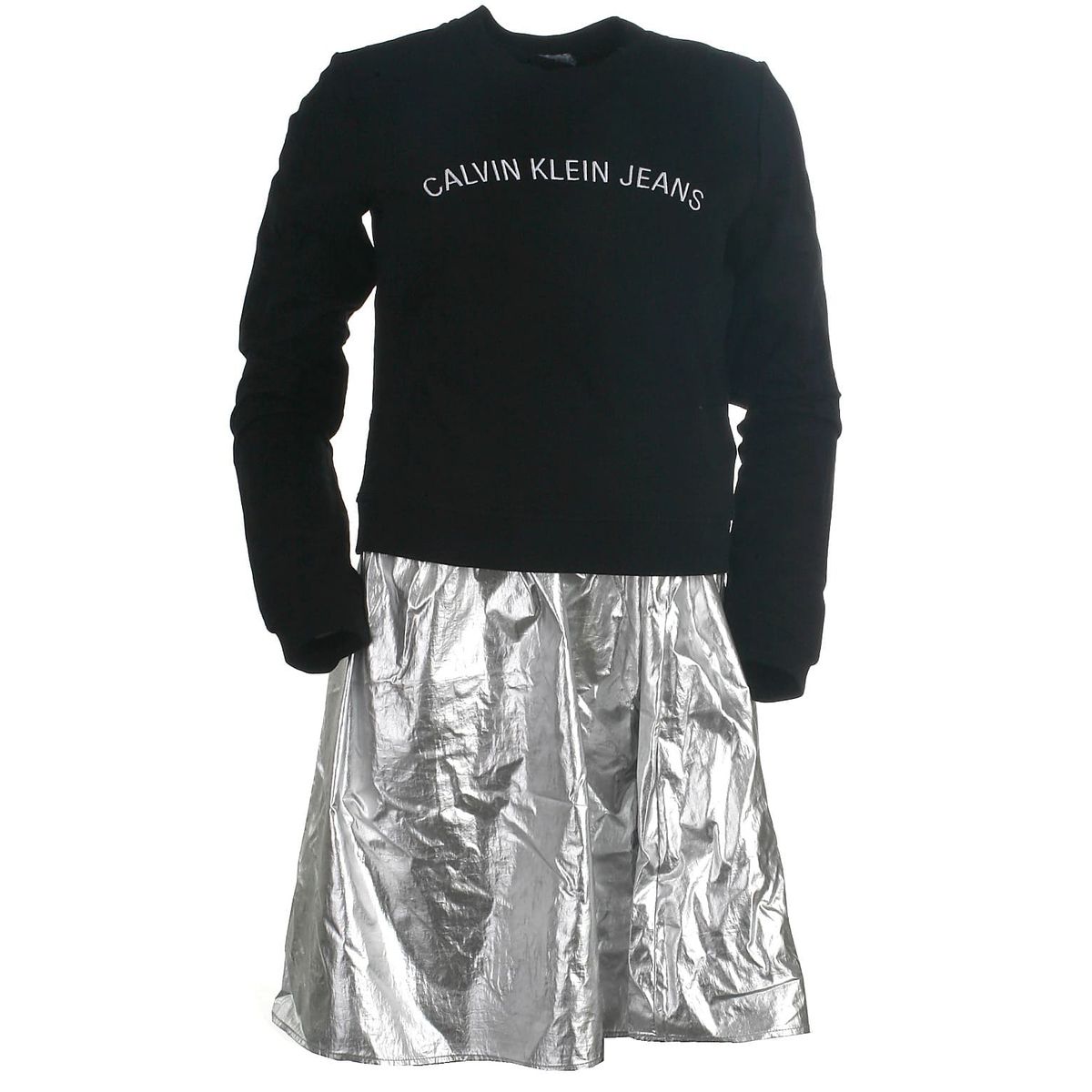 Calvin Klein sweat kjole, Silver, sort - 164 - 14år