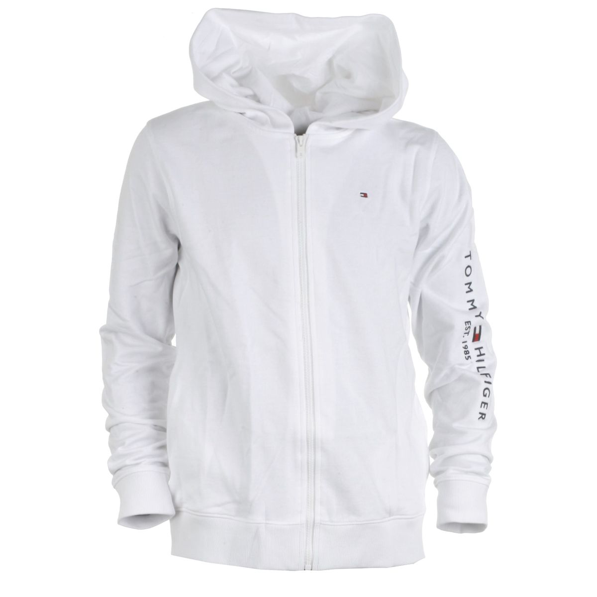 Tommy Hilfiger zip hood sweat, Essential, white - 176 - 16år