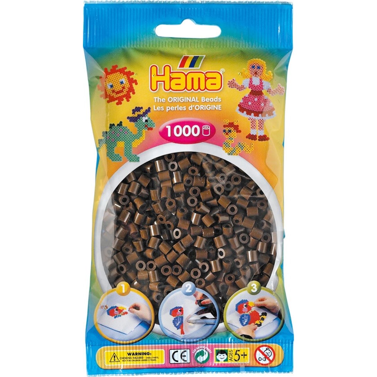 Hama Perler - 1000 stk brun - Midi (207-12)