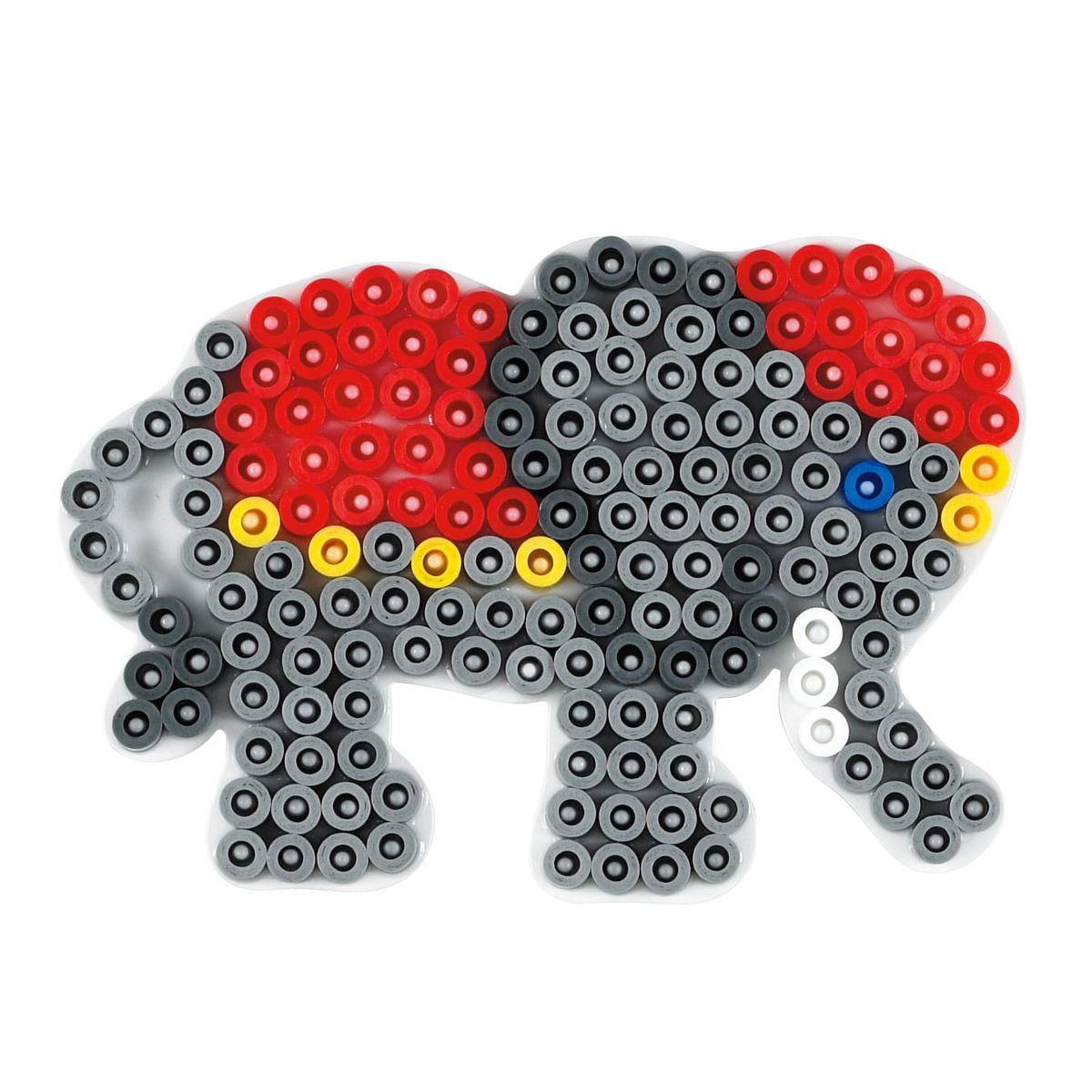 Hama Perleplade Midi - Lille elefant 6,5 x 9,5 cm Hvid