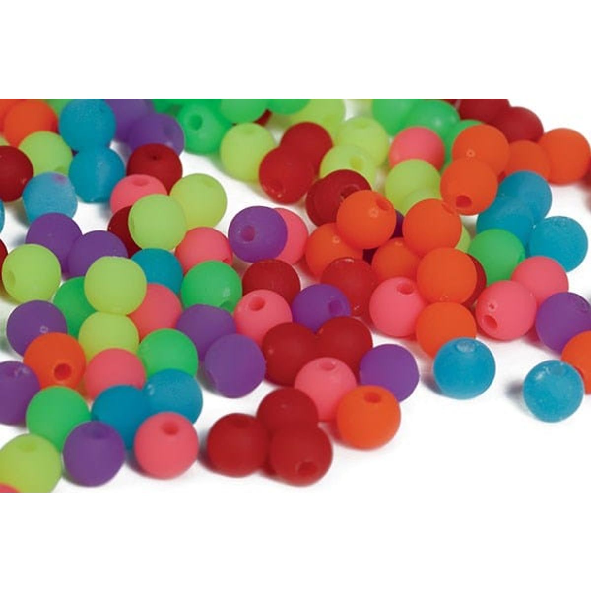 Pearl'n'fun Rund 6mm ass Mat Neon farver 125g