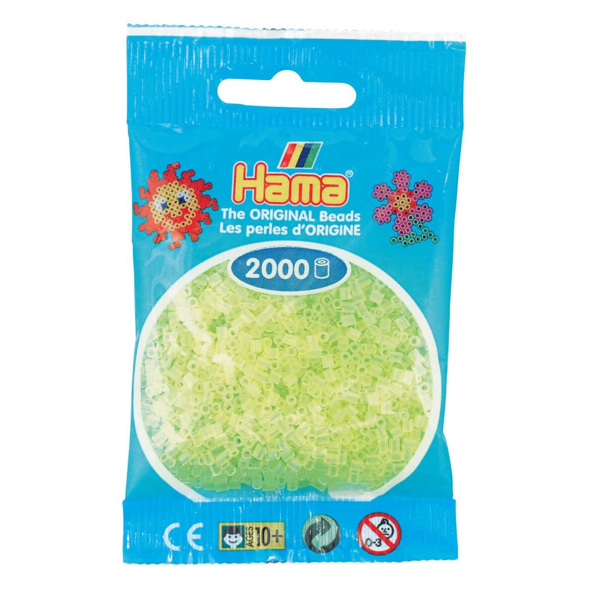 Hama Mini Perler 2.000 stk neon gul - Mini (501-34)