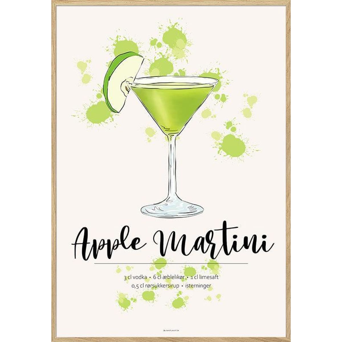 Apple Martini opskrift plakat