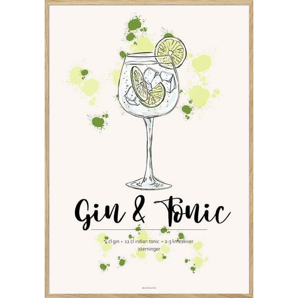 Gin & Tonic opskrift plakat