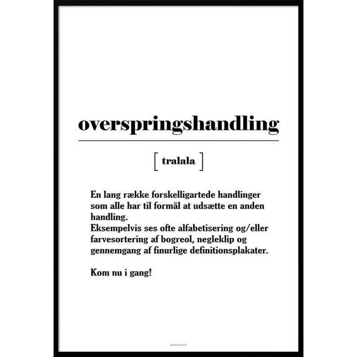 Definitionsplakat - Overspringshandling