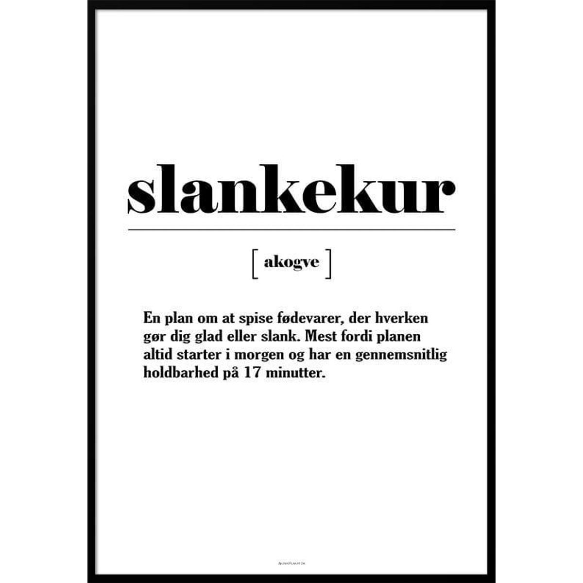 Definitionsplakat - Slankekur