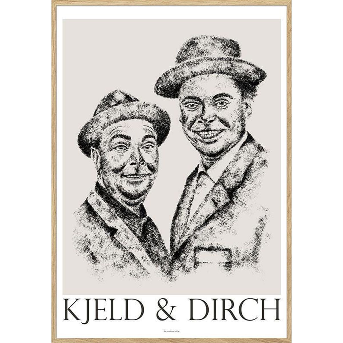 Kjeld og Dirch - plakat med kultegning