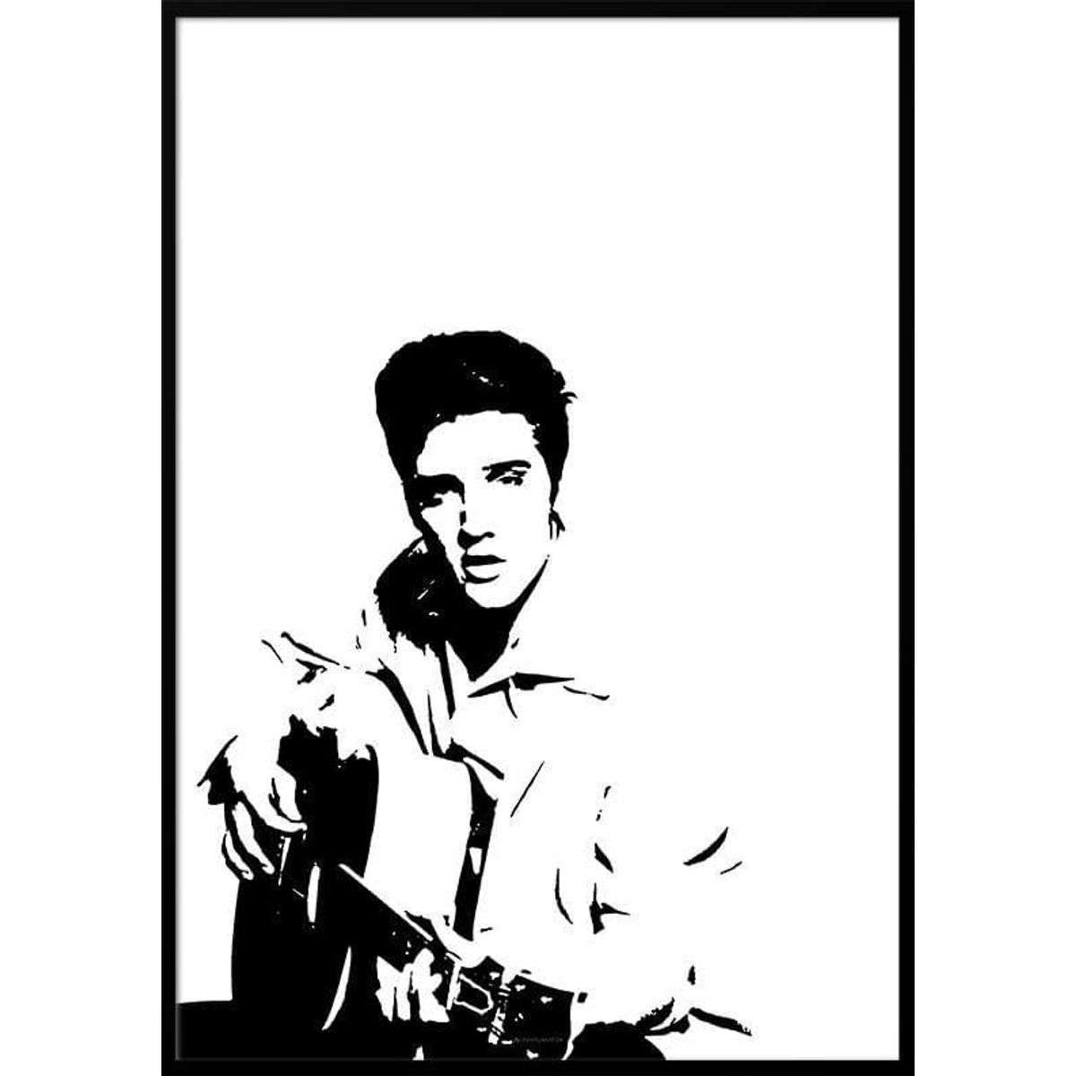 Elvis plakat - sort/hvid