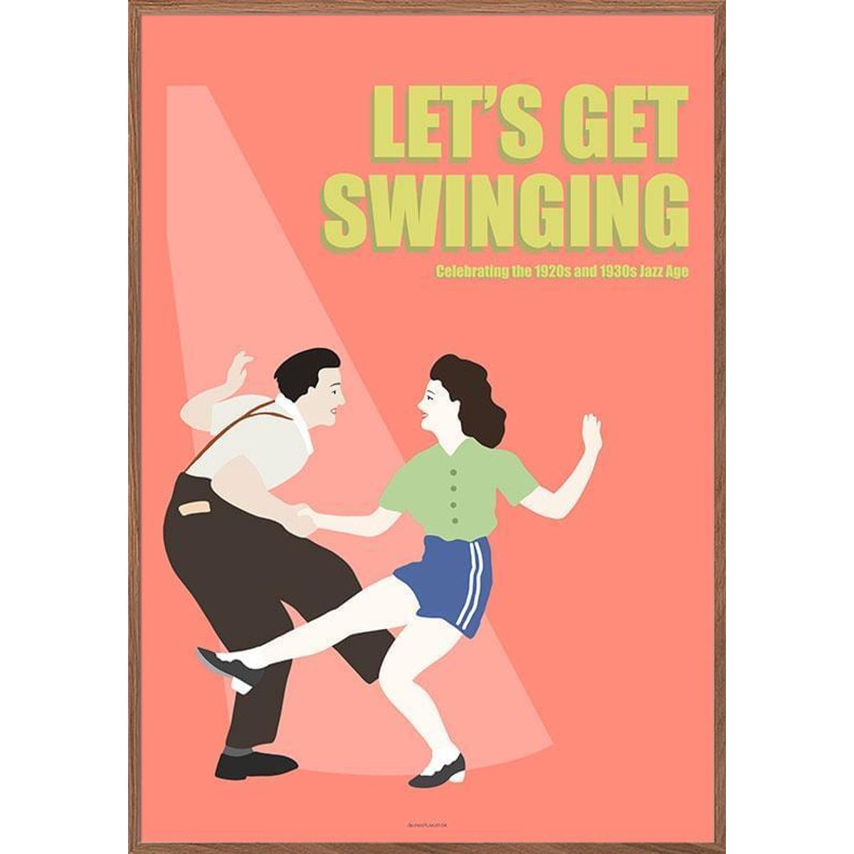 Let's get swinging - farverig plakat med jazzdans