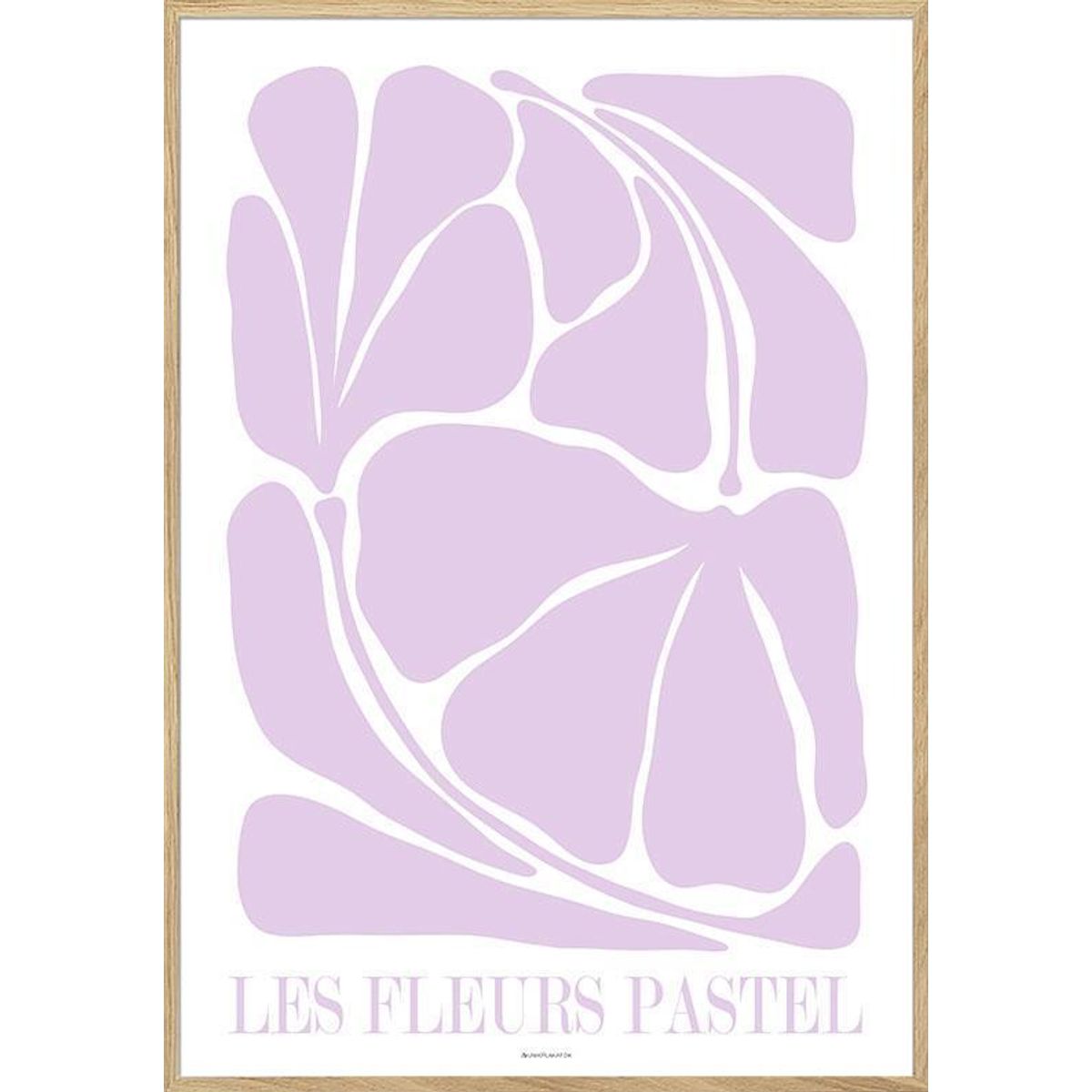 Les fleurs pastel - grafisk kunstplakat i lys lilla