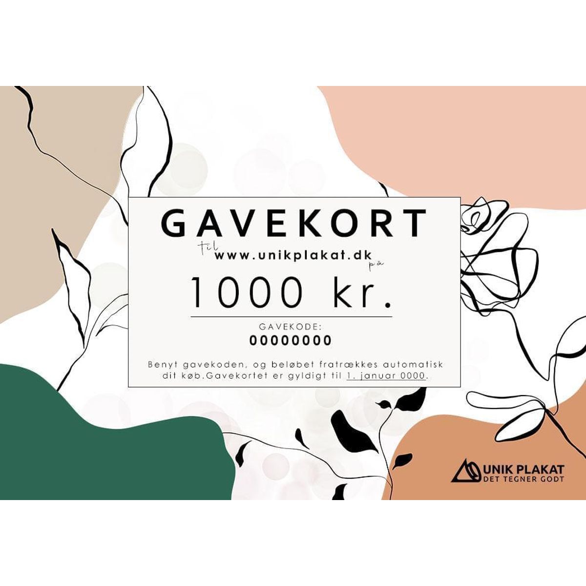 Gavekort på 1000 kr. - print selv