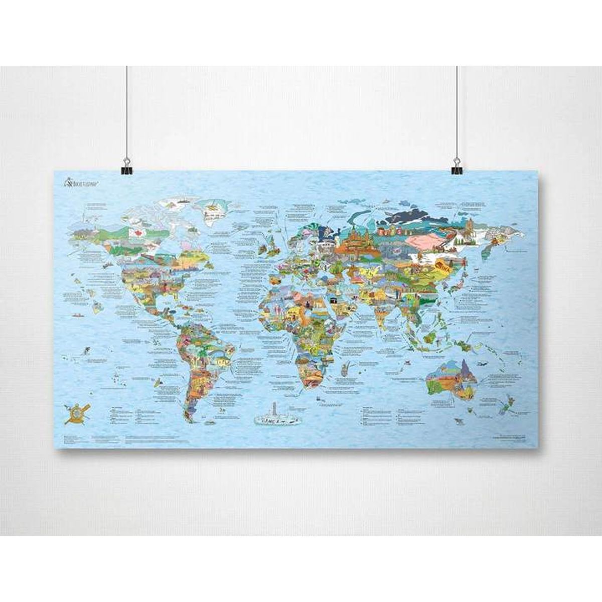 Bucketlist Map Re-Writable Plakat Awesome Maps