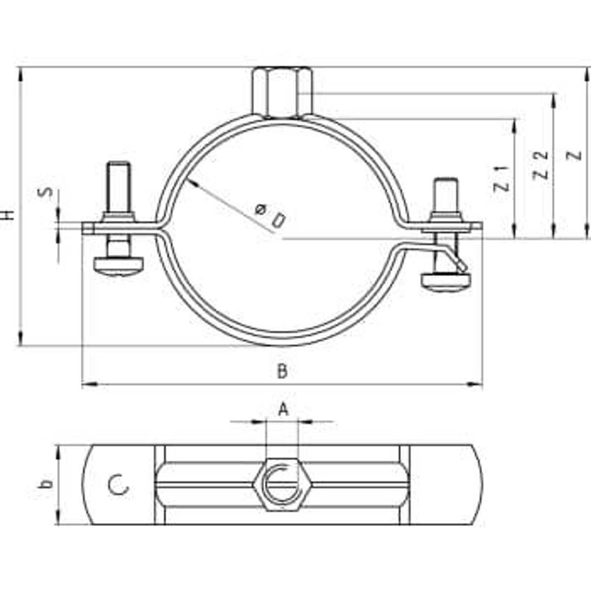 Fischer Samontec FRSN 44-49 mm M8/M10 rørbøjle