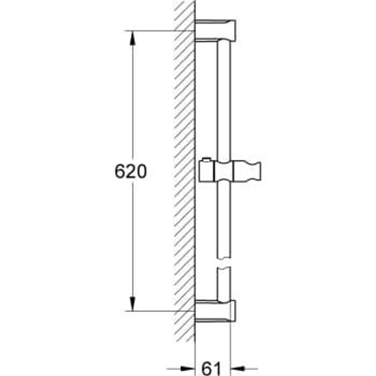 Grohe Tempesta Cosmopolitan brusestang, 600mm