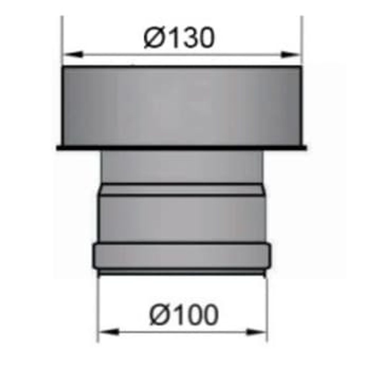 NBE røgrør 100mm til 130mm