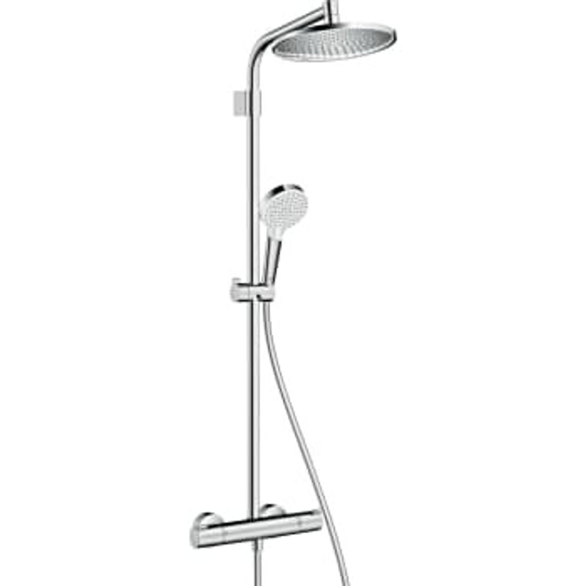 hansgrohe Crometta S 240 Varia Showerpipe justerbart top beslag