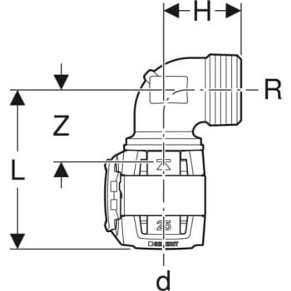 Geb b&oslash;jning 90 ° 16mmx3/4 np bl (10 stk)