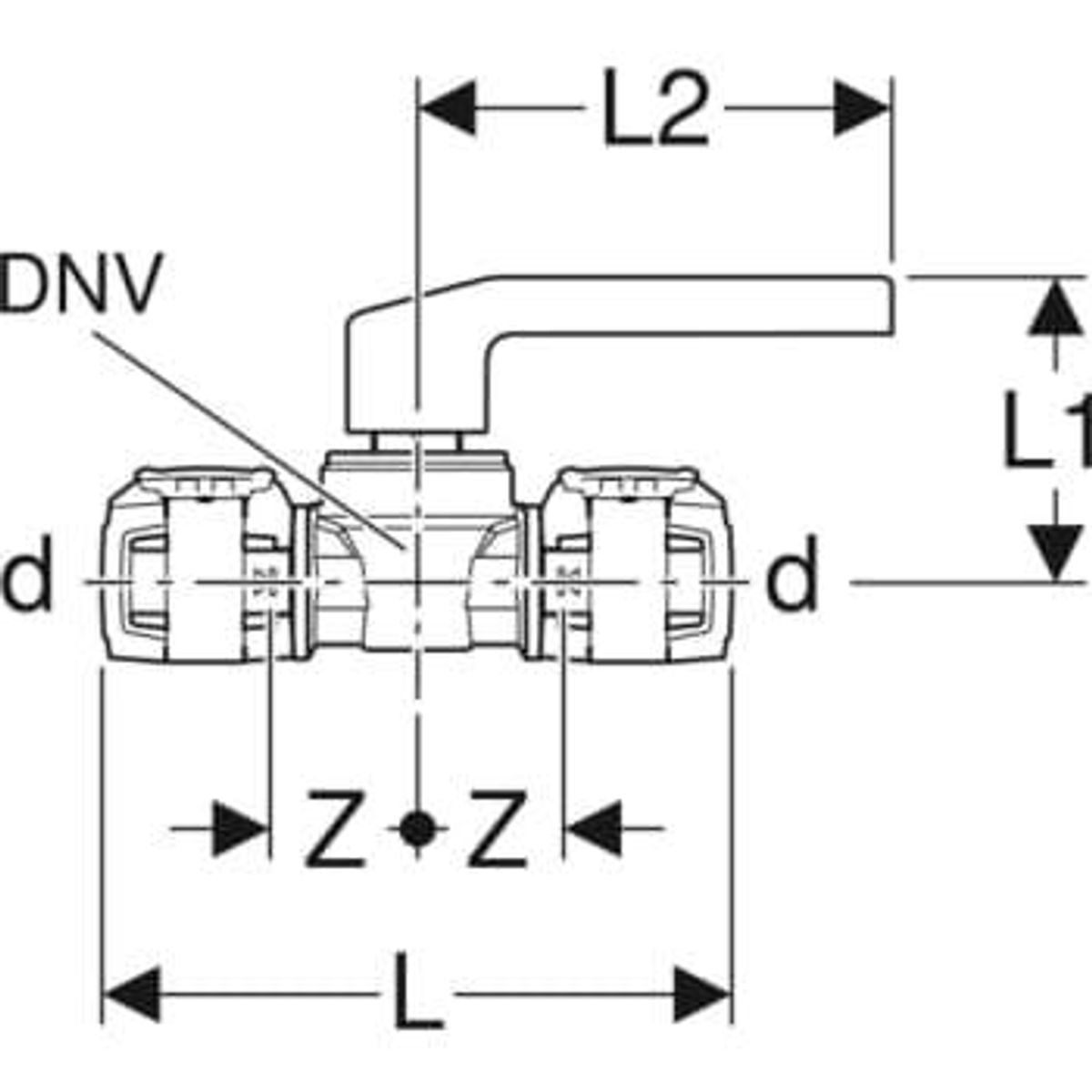 Geb kugleventil 32mm m/greb bl