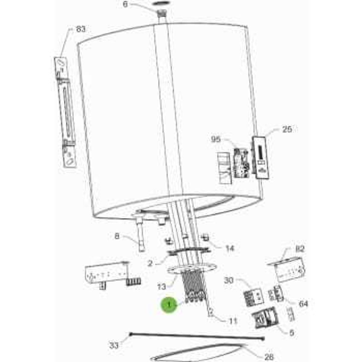 Bosch Varmeelement, Tronic 4500 T 50-150 - 1000W