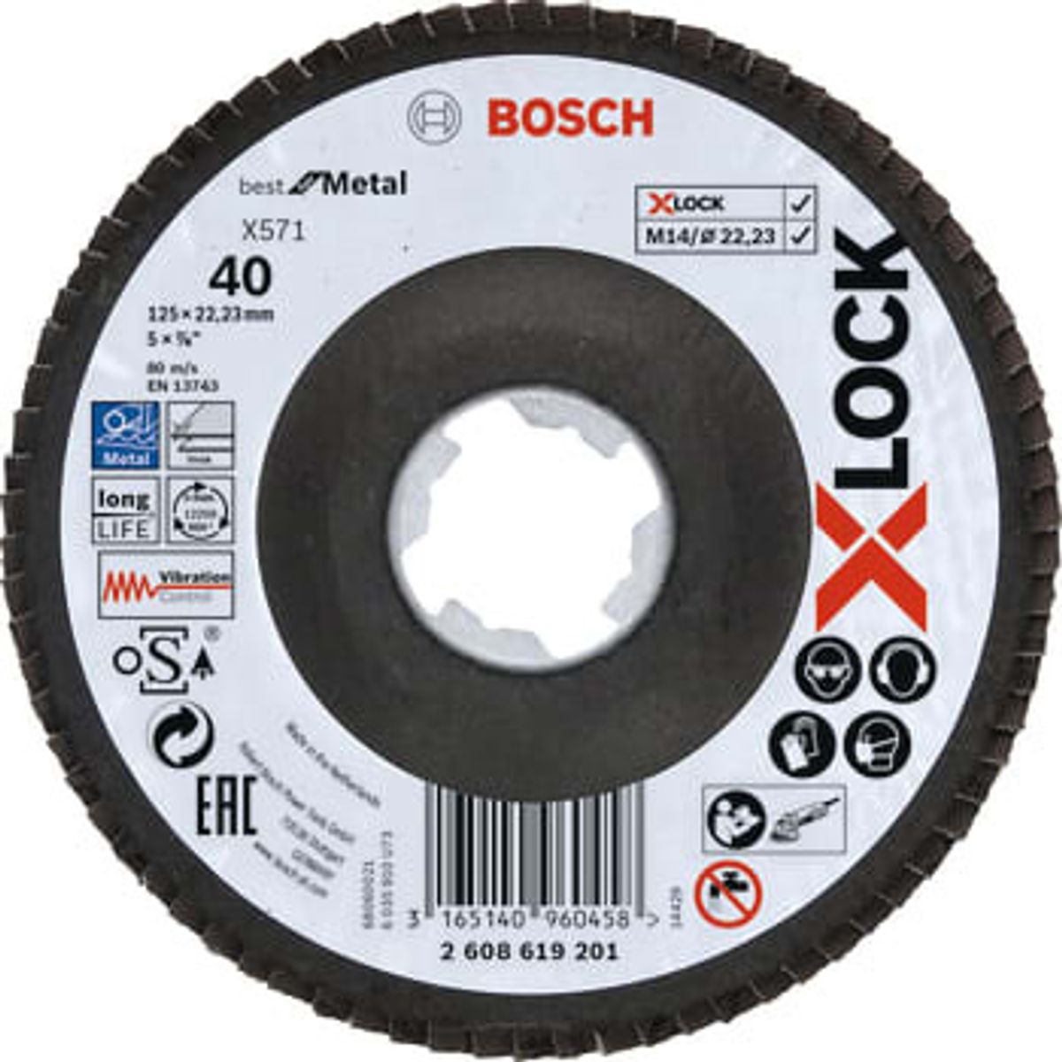 Bosch Lamelslibeskive xlock 125 k40 (10 stk)