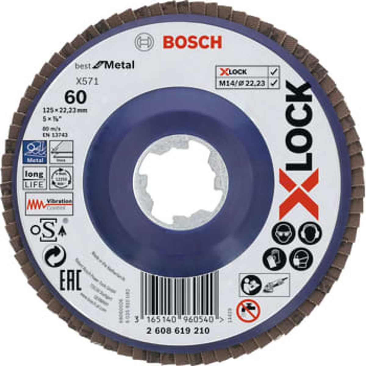 Bosch Lamelslibsk xlock 125 flad k60 (10 stk)