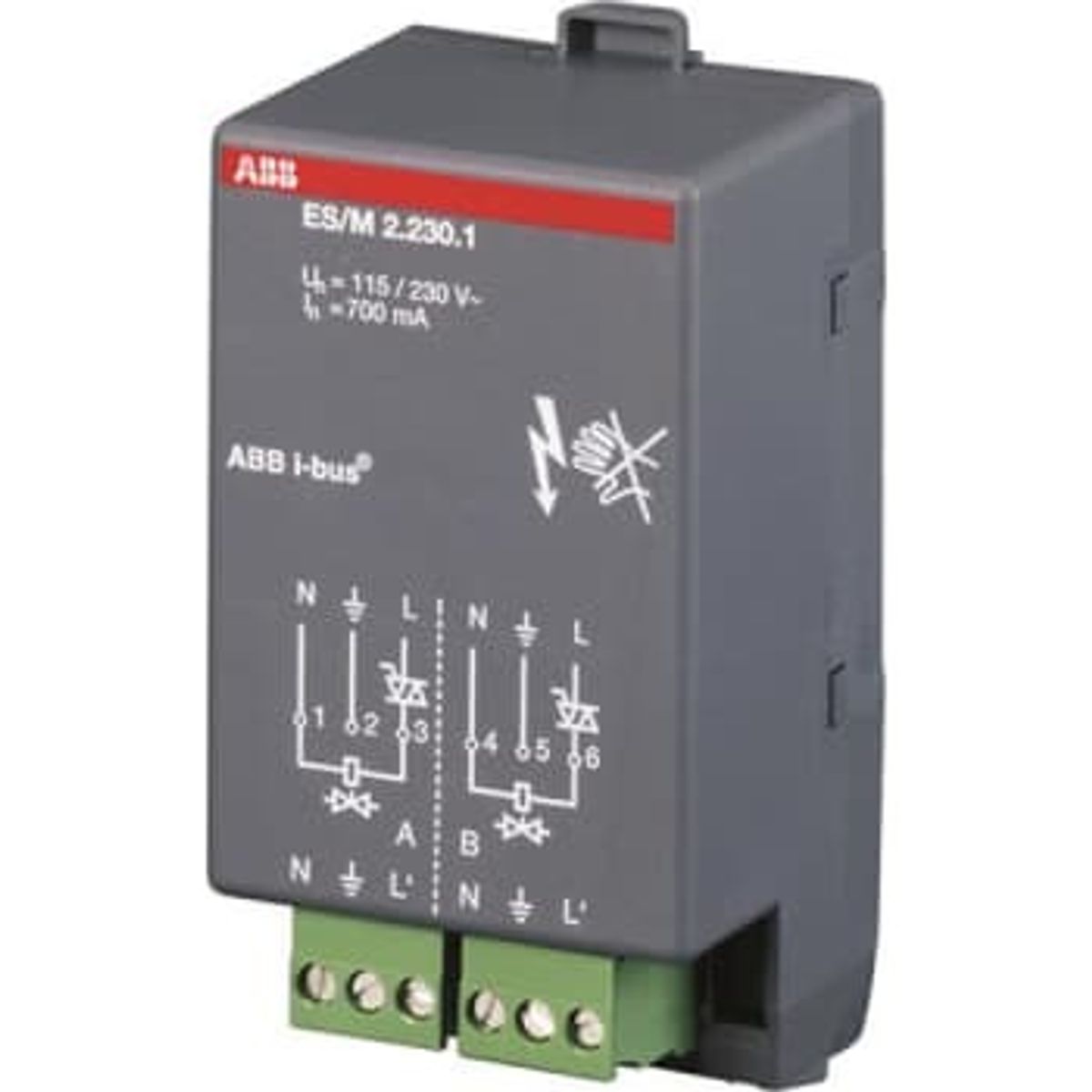 ABB KNX Snap-On Elektronisk Kontaktaktuator 2-Kanal 230V