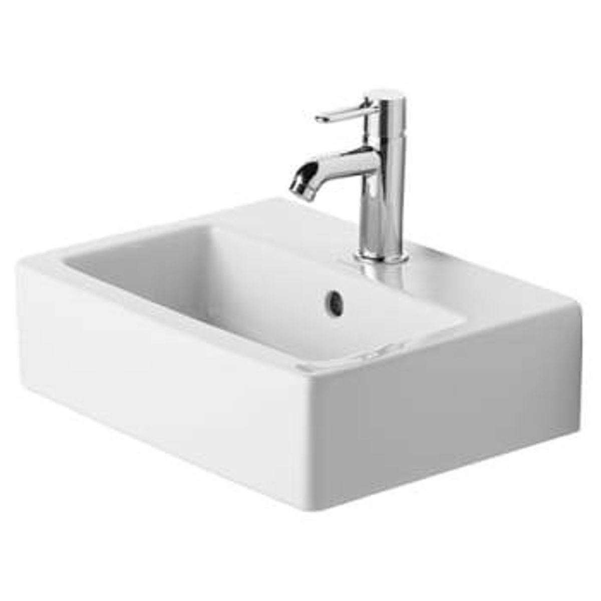 Duravit Vero vask 45 cm med hanehul og overløb, wondergliss