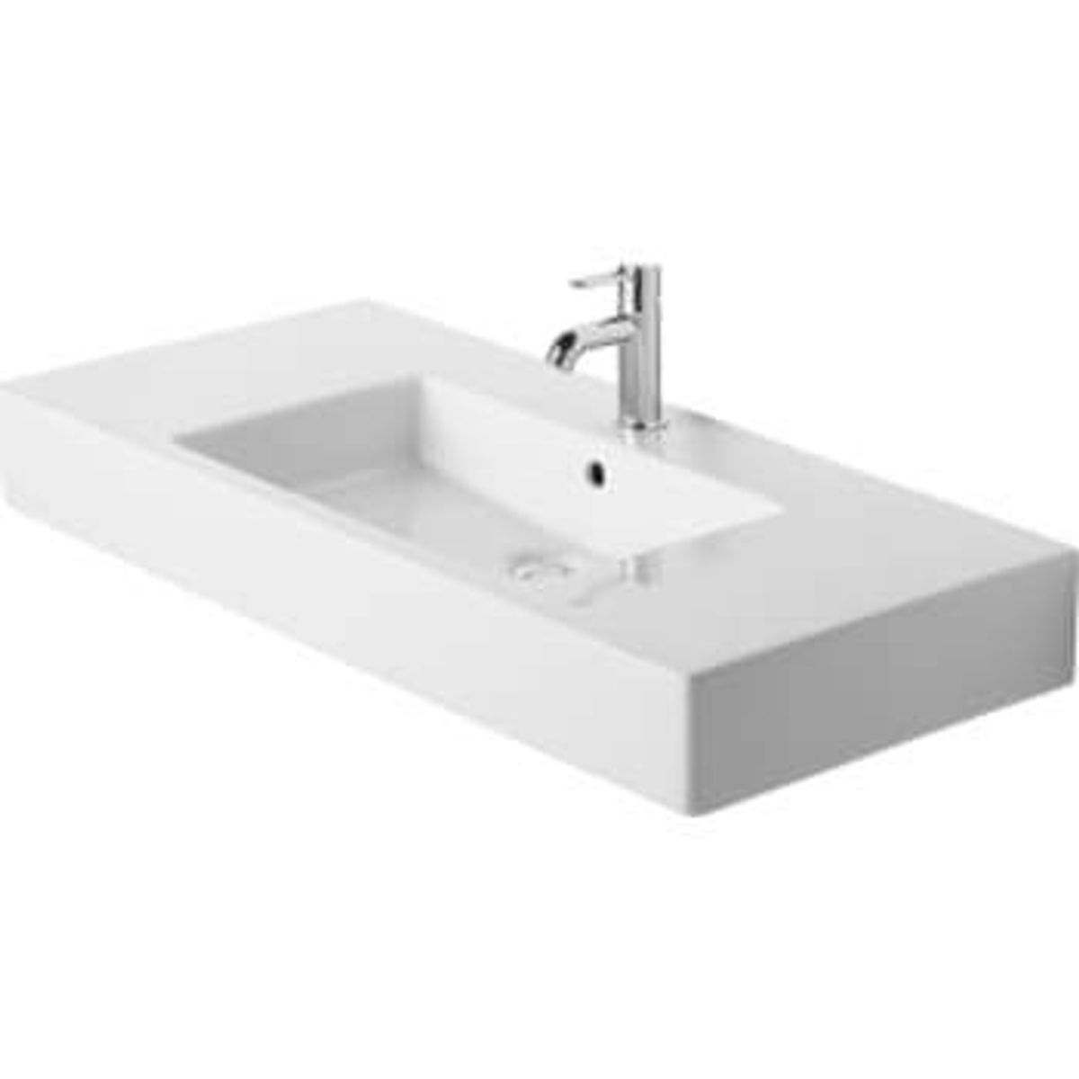 Duravit Vero vask 105 cm med hanehul og overløb, wondergliss