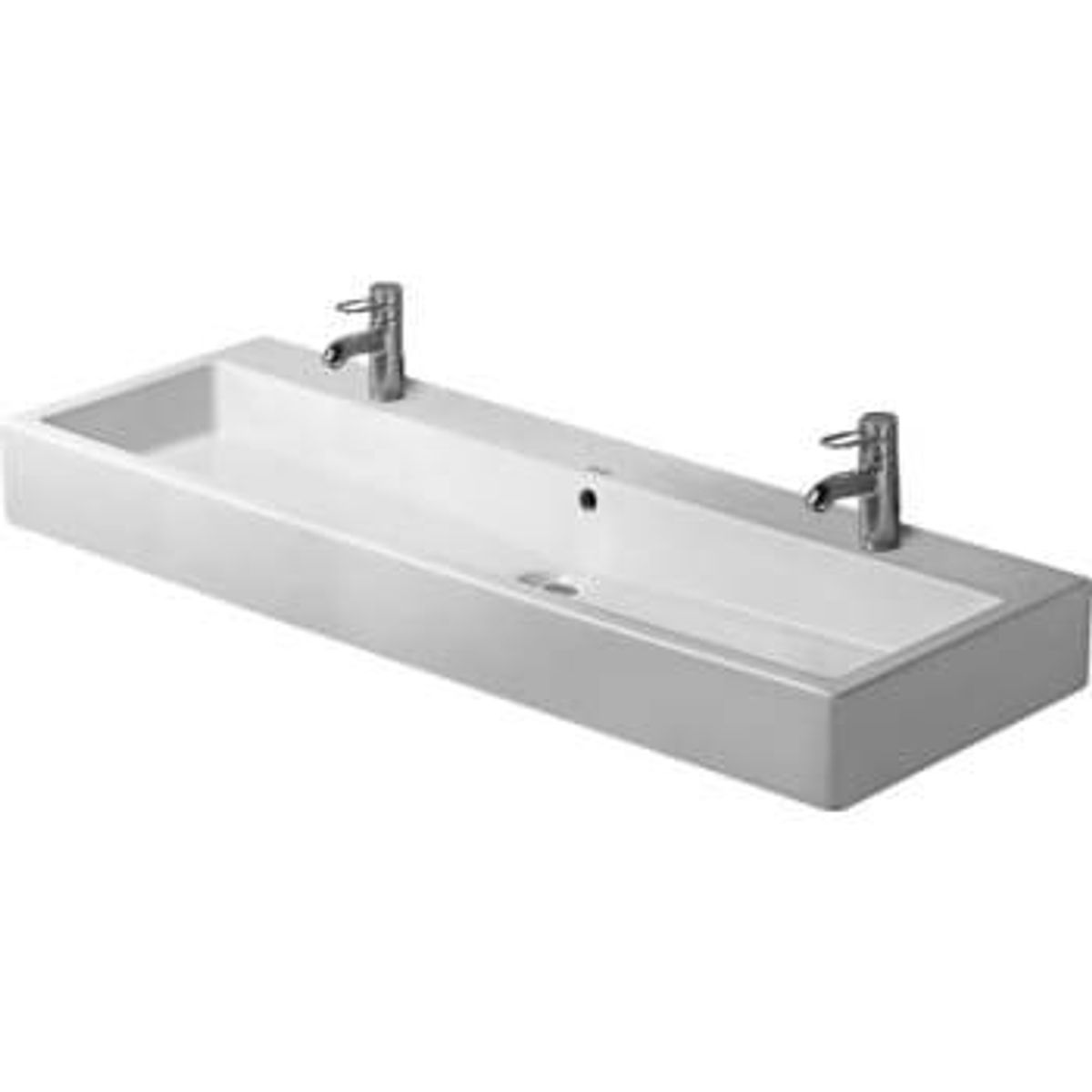 Duravit Vero vask 120 cm, med 2 hanehuller og wondergliss