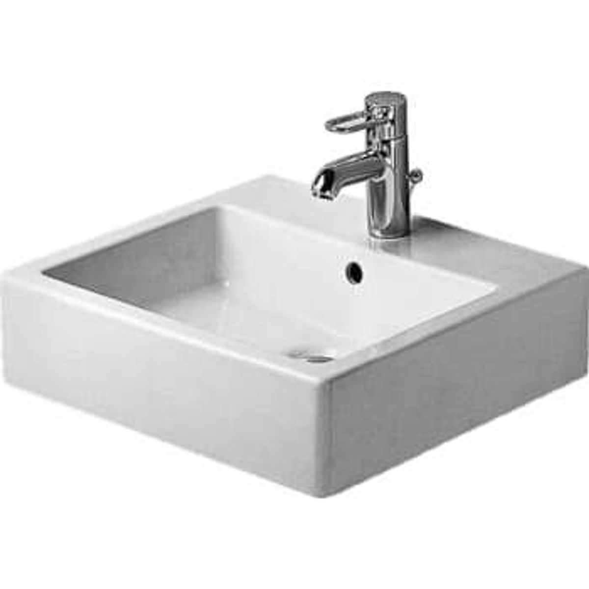 Duravit Vero vask 50 cm med wondergliss slebet underkant med hanehul