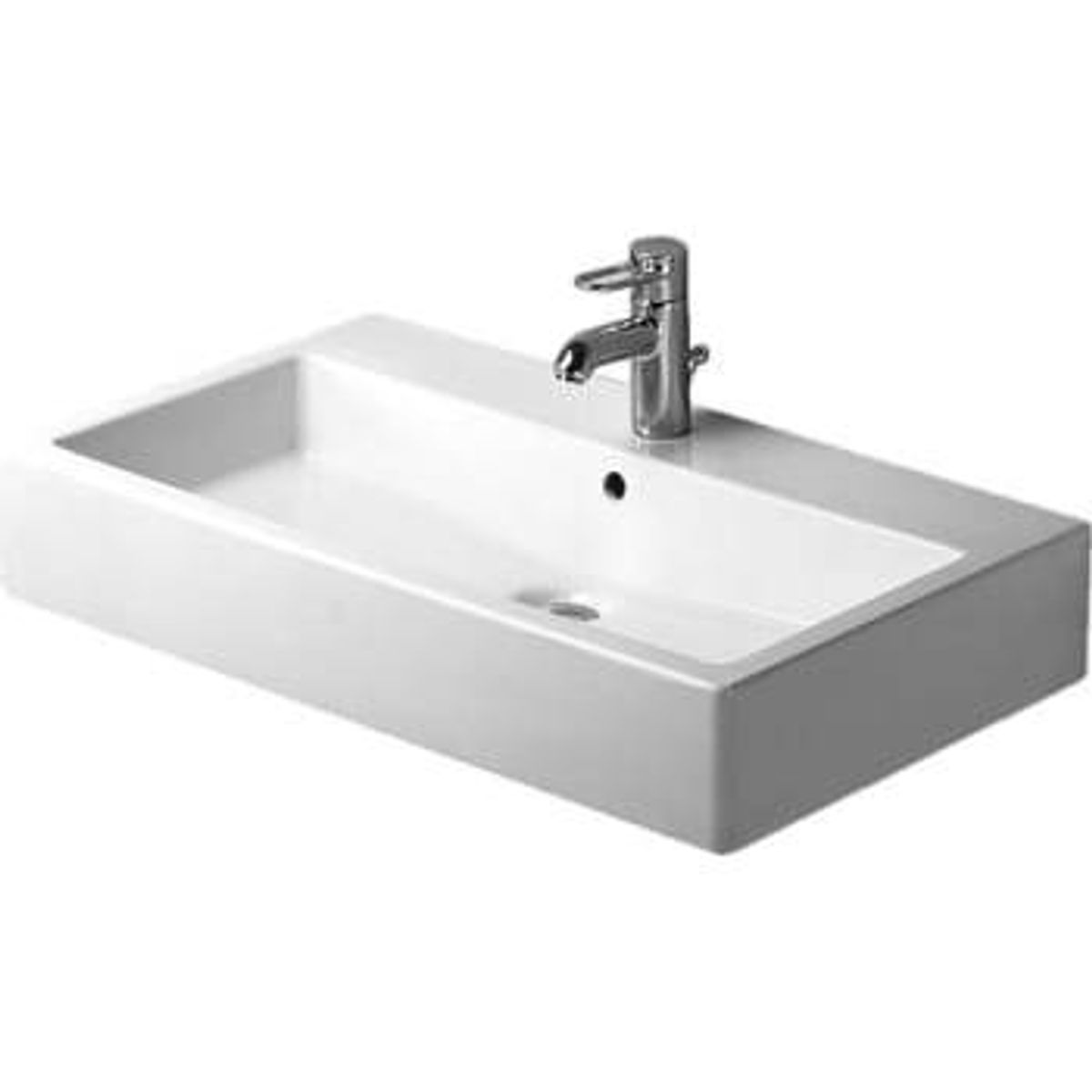 Duravit Vero vask 80 cm slebet kant med hanehul og wondergliss