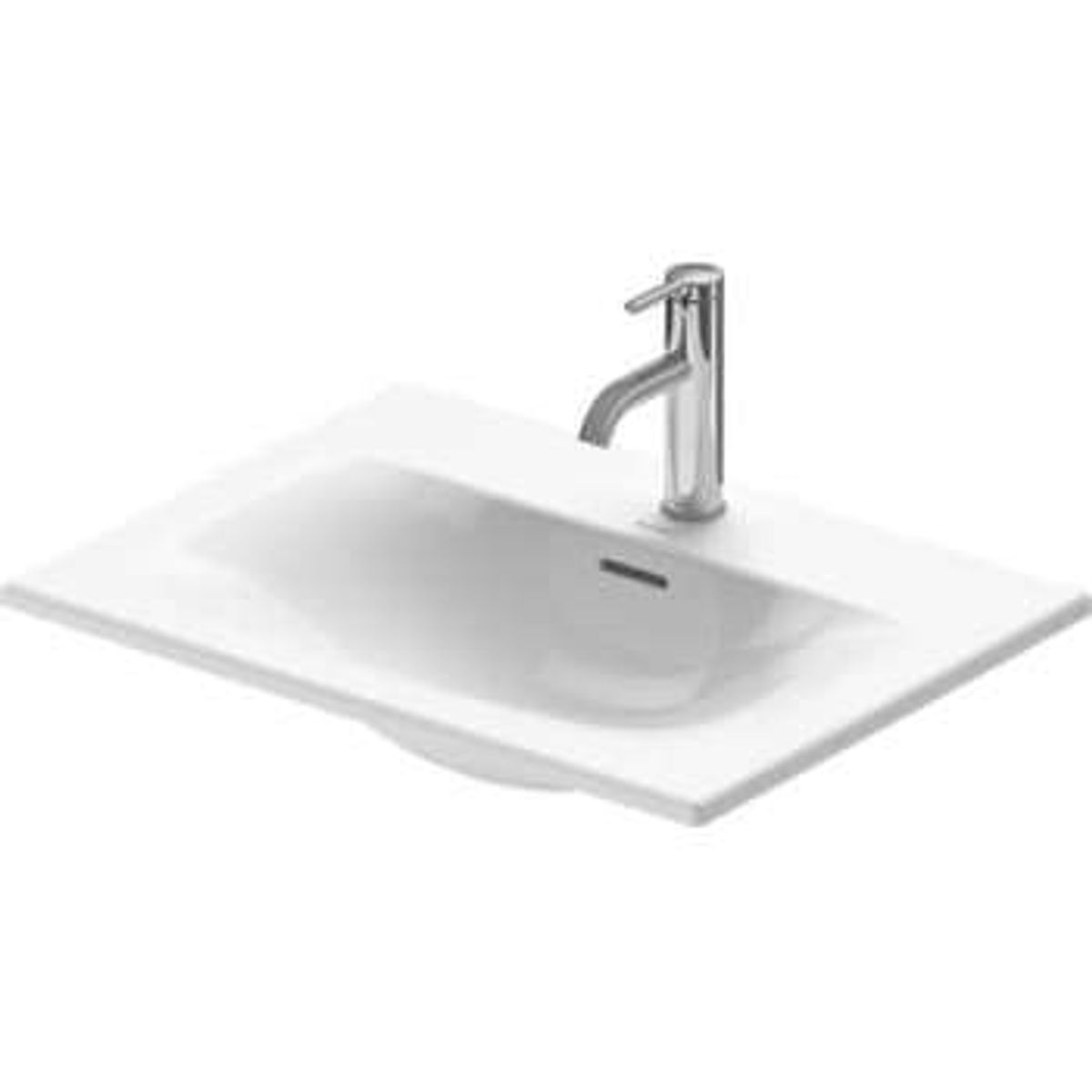 Duravit Viu vask nedfældning 60x45cm med hanehul og WonderGliss