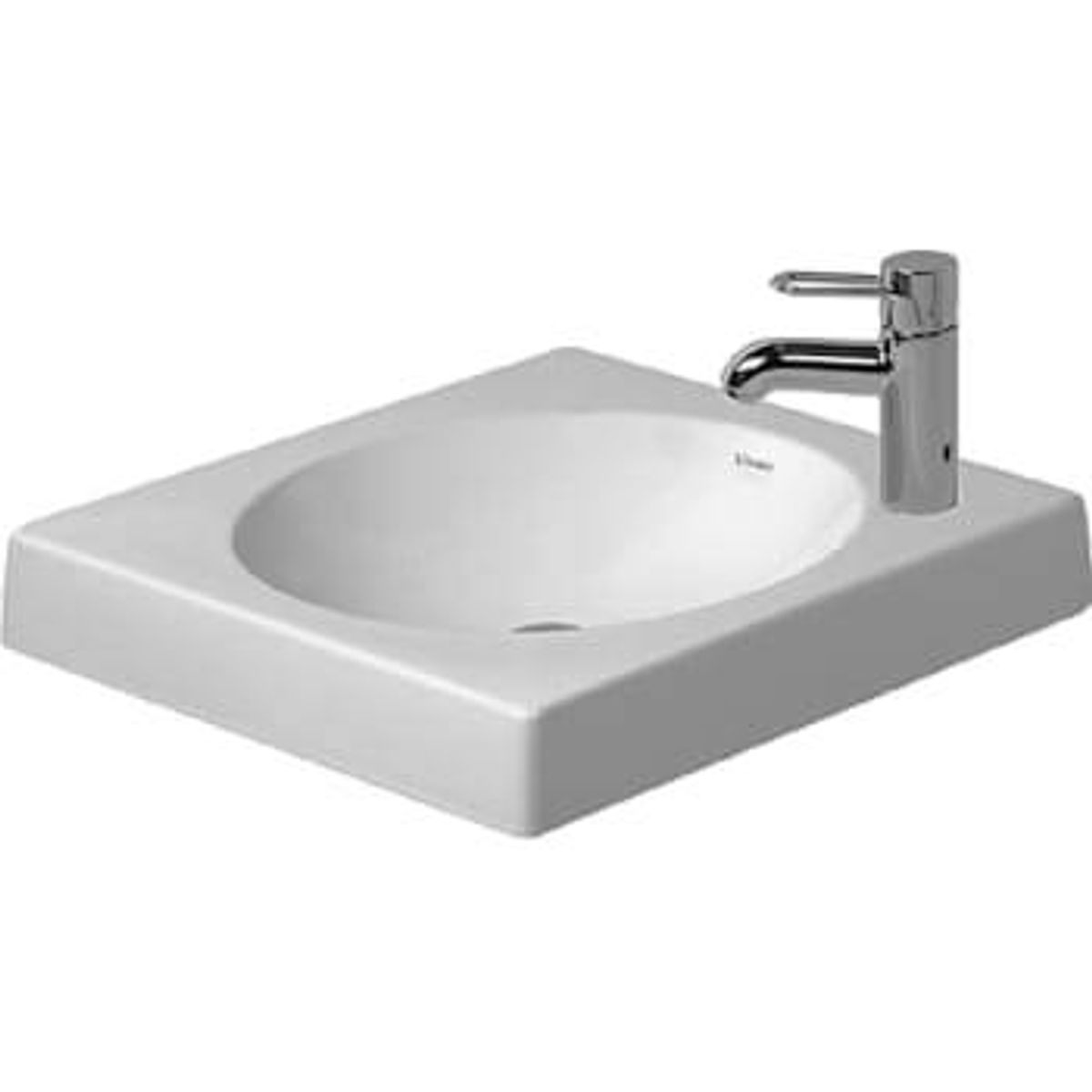 Duravit Architec håndvask 50 cm til bord med hanehul højre, wondergliss