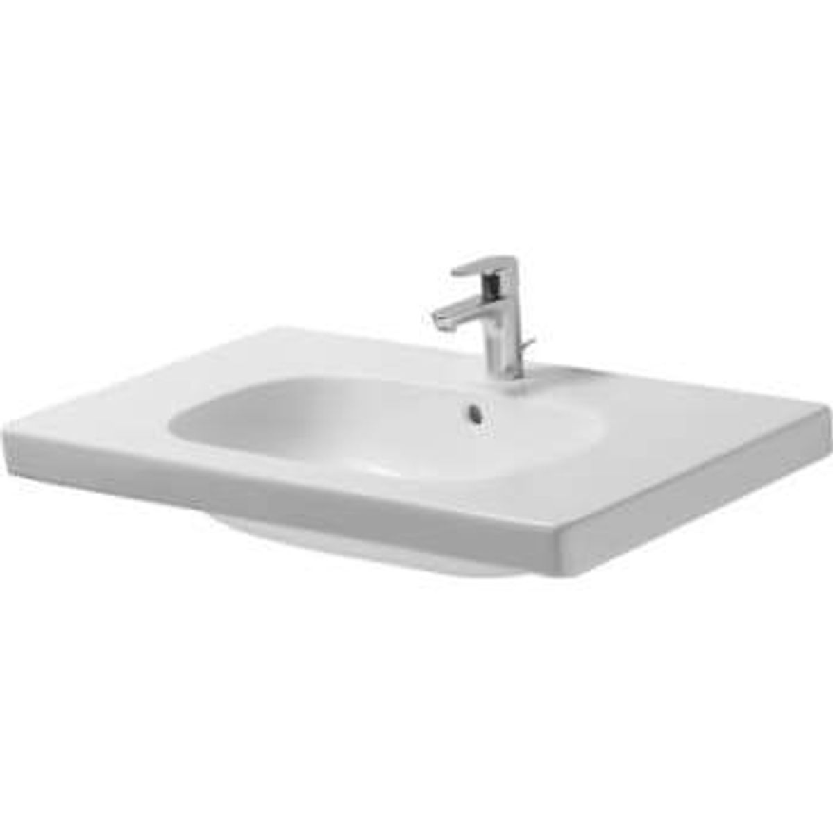 Duravit D-code vask 85 cm med hanehul og overløb